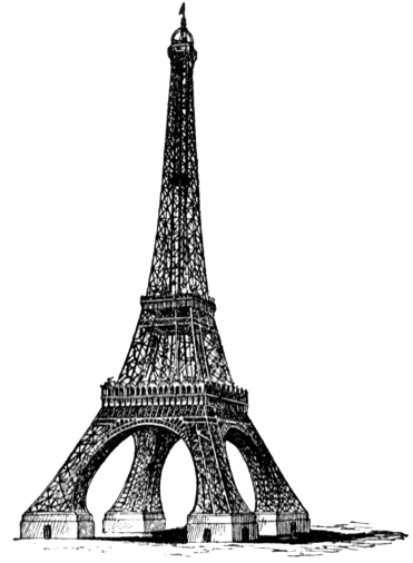 free vintage digital stamp_eiffel tower